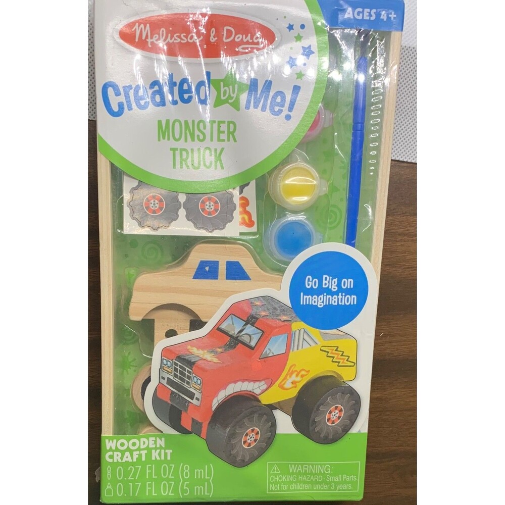 MELISSA & DOUG Created by Me! MONSTER TRUCK & RACE CAR Wooden Craft Kits Ages 4+